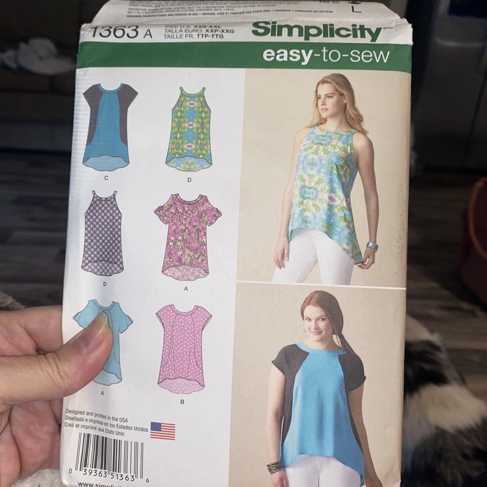 Simplicity 1363 Ladies Blouse Sewing Pattern Size XXS-XXL Uncut Easy to Sew